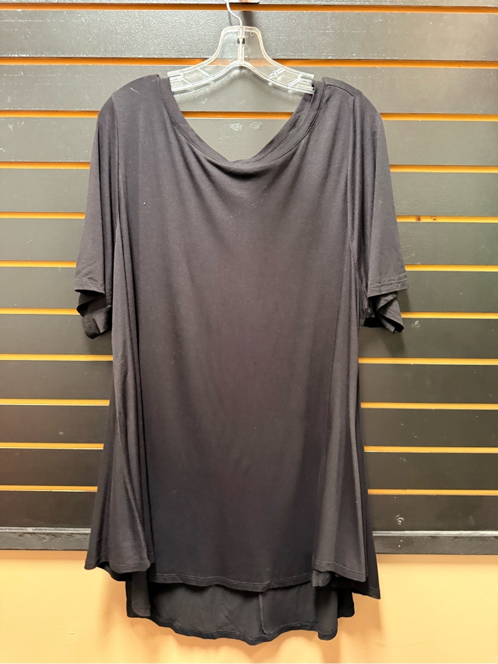 NWT Lane Bryant Black Draped Cowl Neck Hi-Low Top Plus Size 22/24